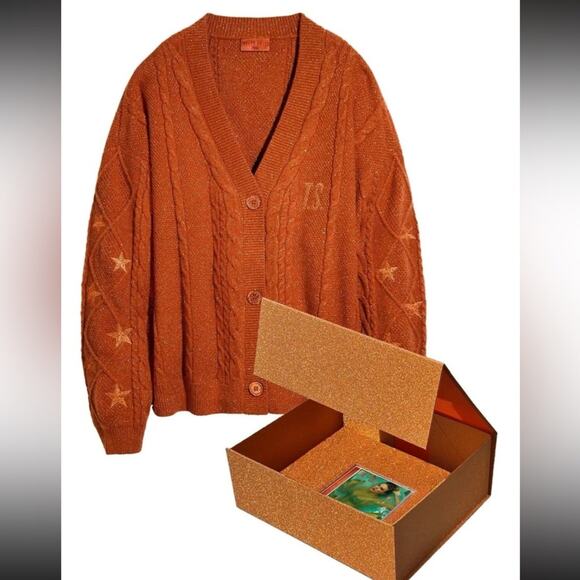 New Taylor Swift The Life Of A Showgirl Cardigan XL/2XL Box Set Orange - Picture 1 of 3